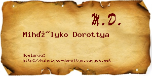 Mihályko Dorottya névjegykártya